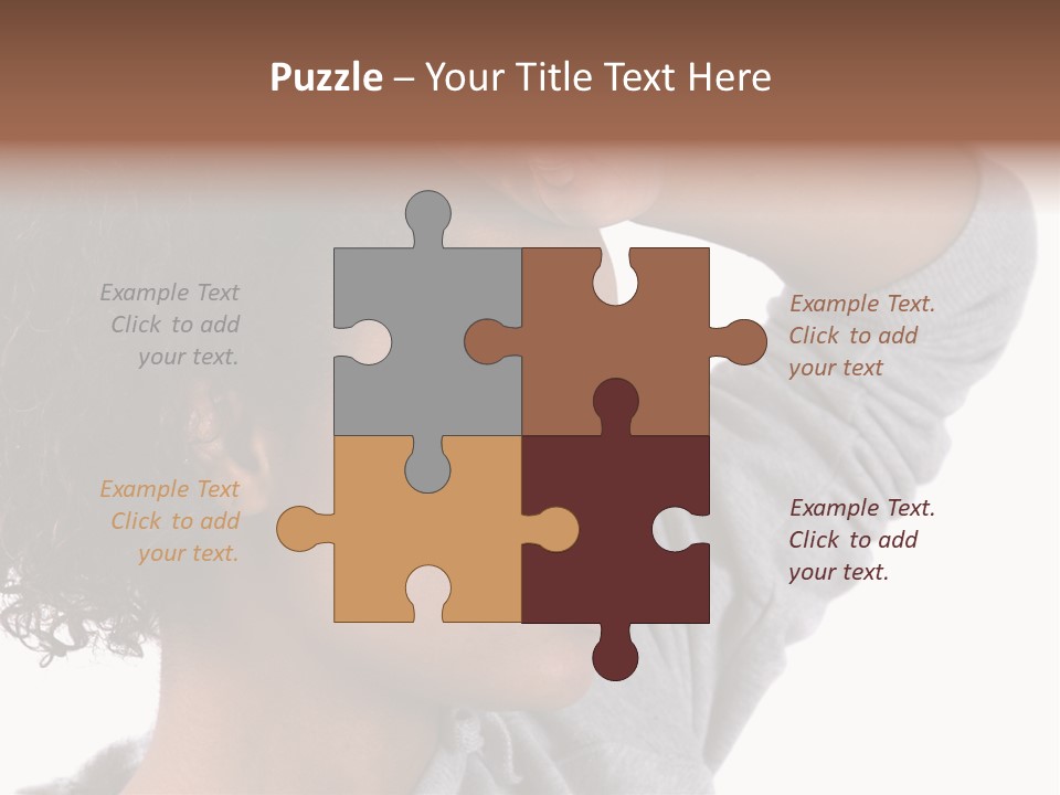 Beautiful Black Woman With Her Face Covered In Sweat PowerPoint Template