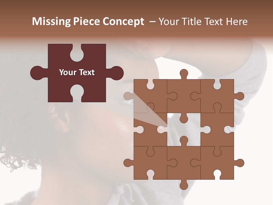 Beautiful Black Woman With Her Face Covered In Sweat PowerPoint Template