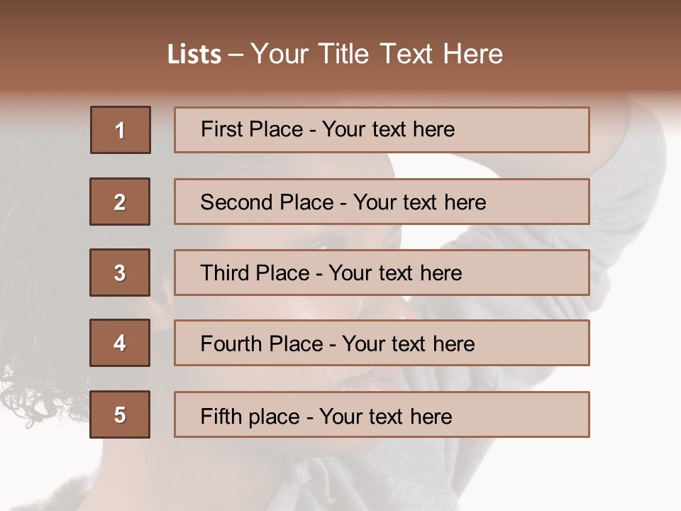 Beautiful Black Woman With Her Face Covered In Sweat PowerPoint Template