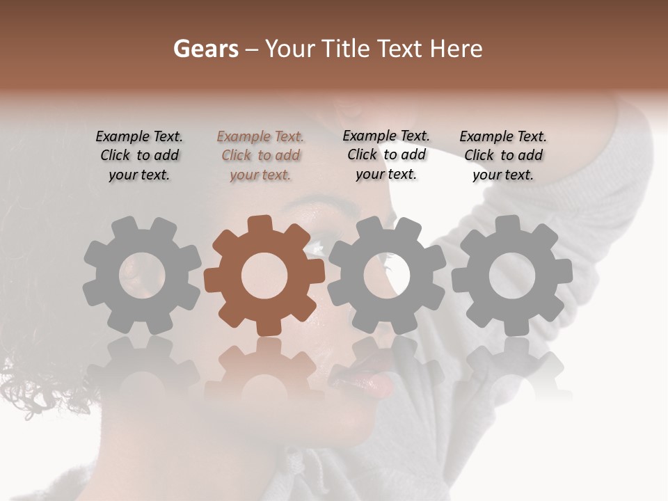 Beautiful Black Woman With Her Face Covered In Sweat PowerPoint Template