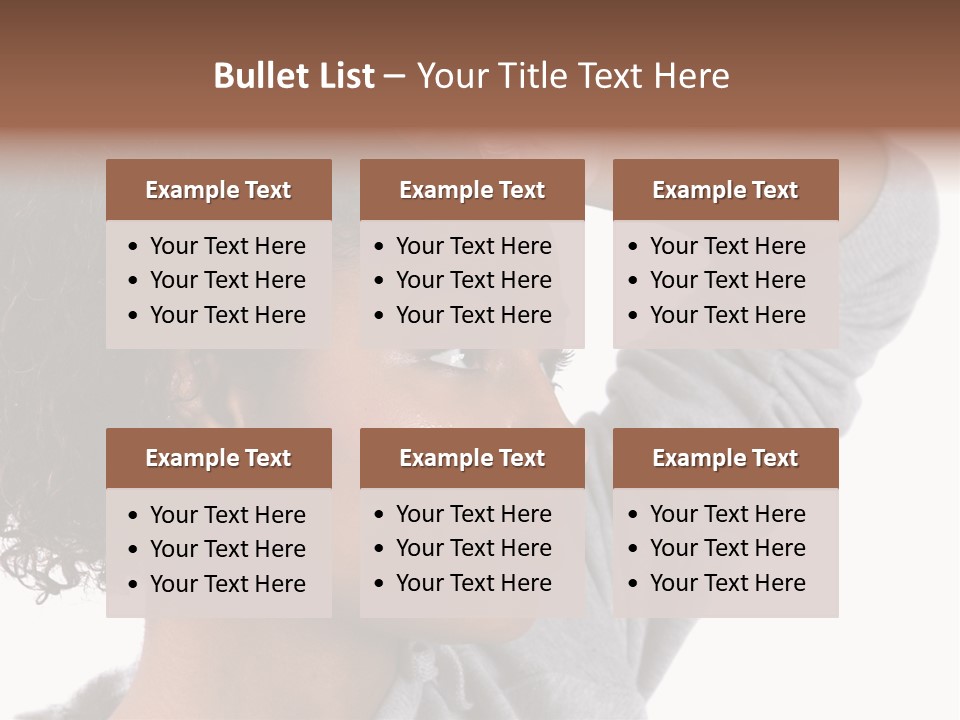 Beautiful Black Woman With Her Face Covered In Sweat PowerPoint Template