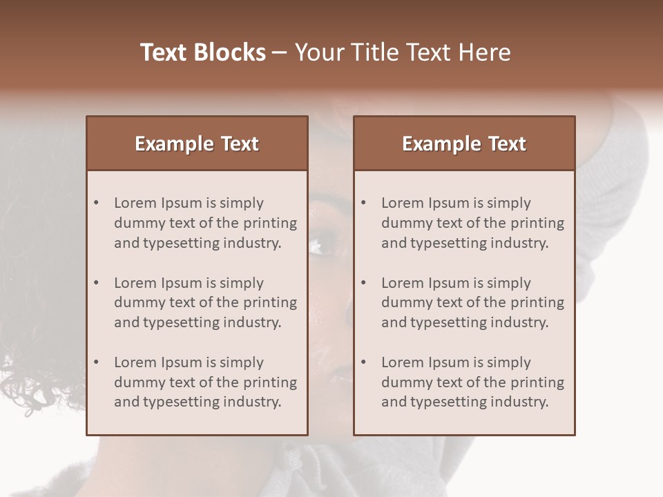Beautiful Black Woman With Her Face Covered In Sweat PowerPoint Template