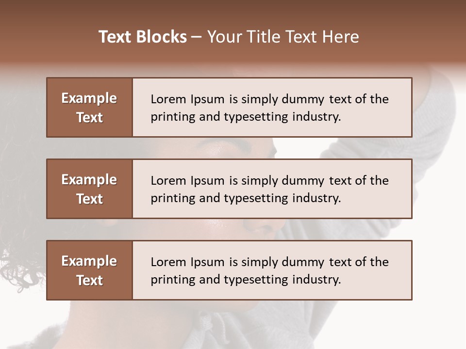 Beautiful Black Woman With Her Face Covered In Sweat PowerPoint Template