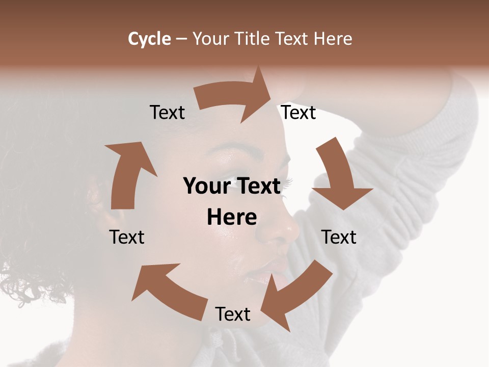 Beautiful Black Woman With Her Face Covered In Sweat PowerPoint Template