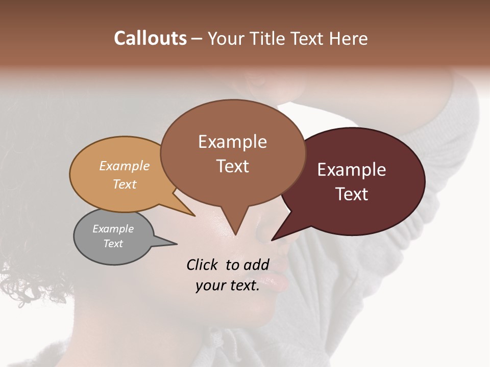 Beautiful Black Woman With Her Face Covered In Sweat PowerPoint Template