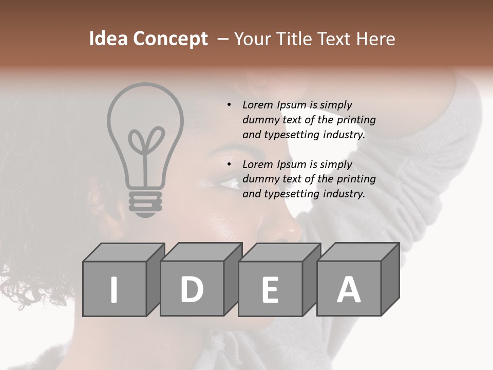 Beautiful Black Woman With Her Face Covered In Sweat PowerPoint Template