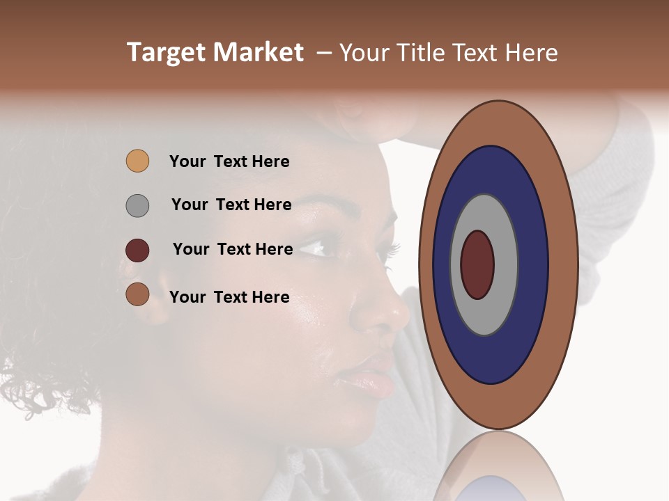 Beautiful Black Woman With Her Face Covered In Sweat PowerPoint Template