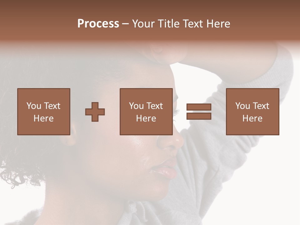 Beautiful Black Woman With Her Face Covered In Sweat PowerPoint Template