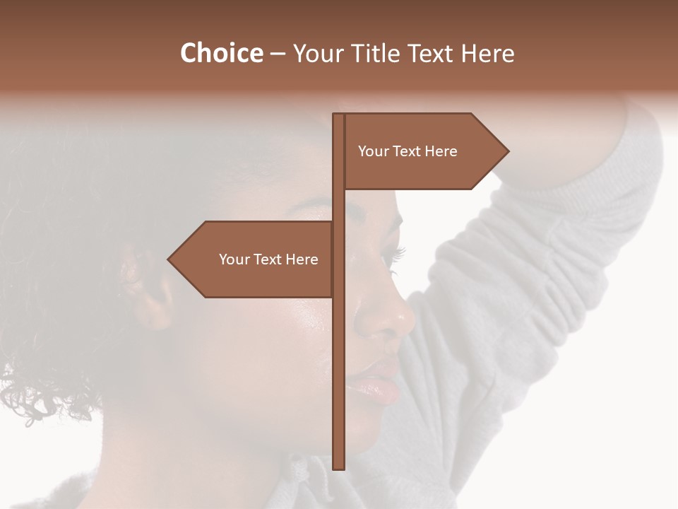 Beautiful Black Woman With Her Face Covered In Sweat PowerPoint Template