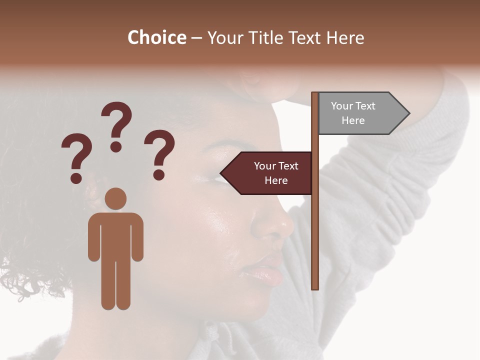 Beautiful Black Woman With Her Face Covered In Sweat PowerPoint Template
