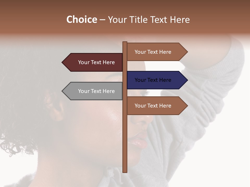 Beautiful Black Woman With Her Face Covered In Sweat PowerPoint Template