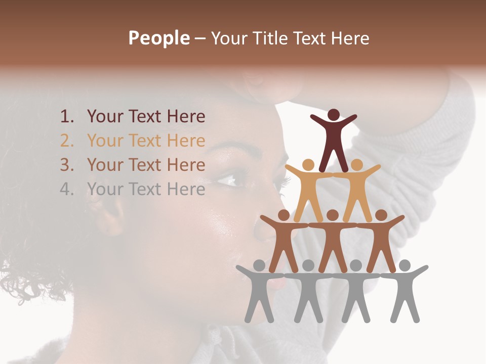 Beautiful Black Woman With Her Face Covered In Sweat PowerPoint Template