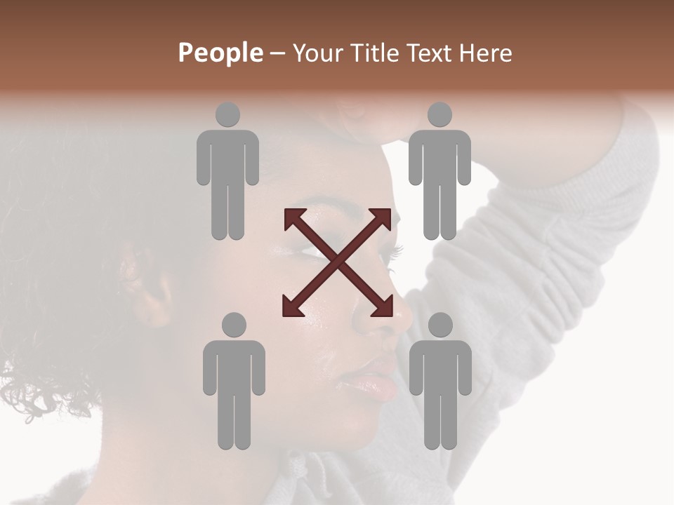 Beautiful Black Woman With Her Face Covered In Sweat PowerPoint Template