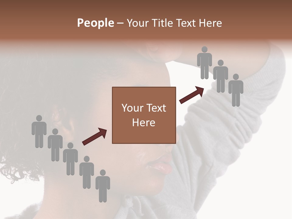 Beautiful Black Woman With Her Face Covered In Sweat PowerPoint Template