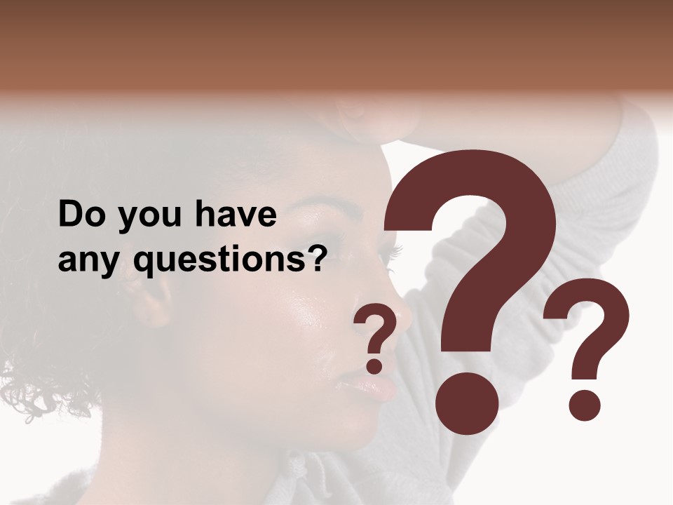 Beautiful Black Woman With Her Face Covered In Sweat PowerPoint Template