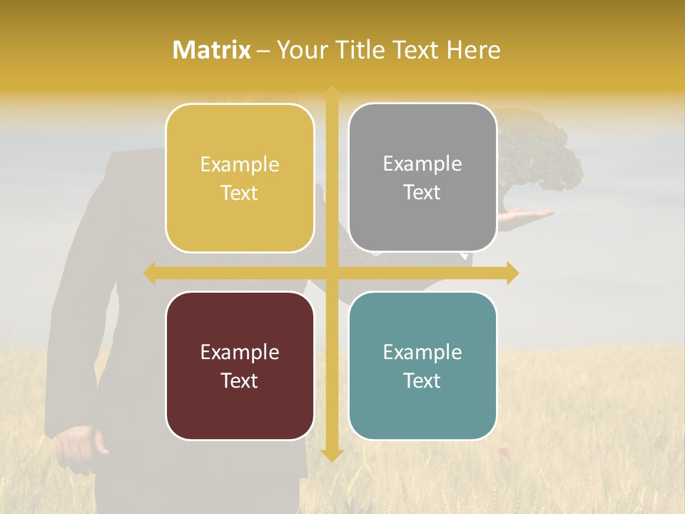 Businessman Holding A Tree In The Hand - Environment Concept - Focus On The Tree PowerPoint Template