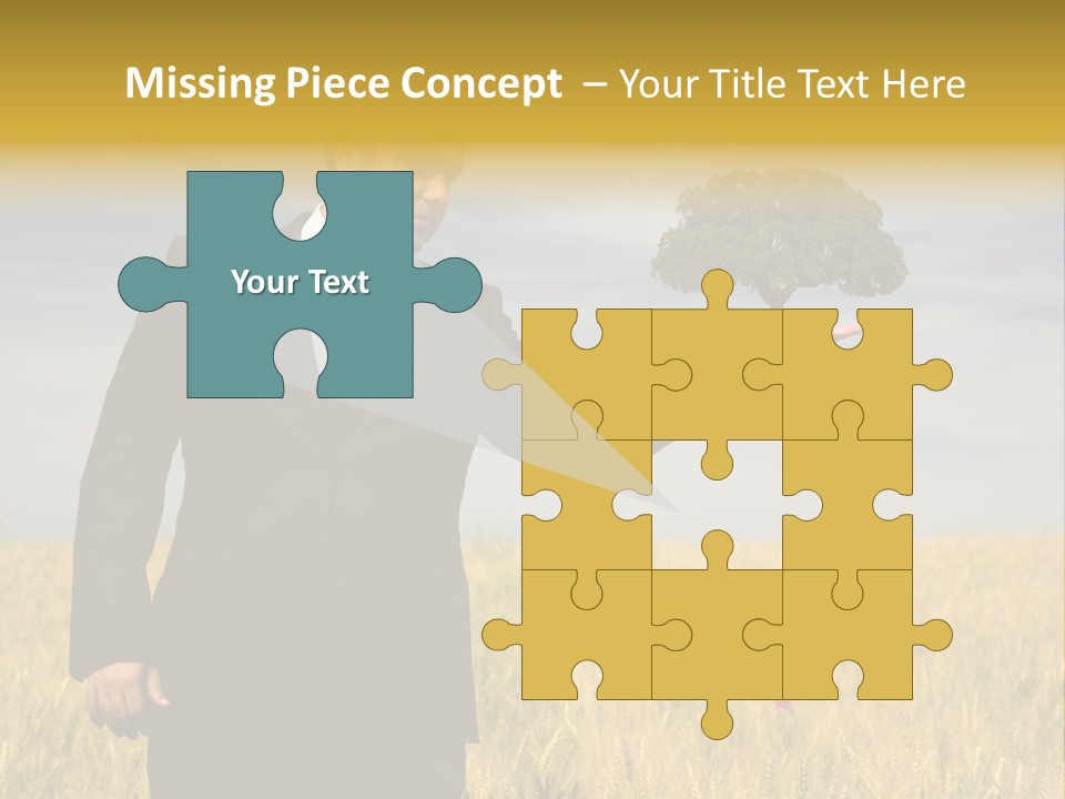 Businessman Holding A Tree In The Hand - Environment Concept - Focus On The Tree PowerPoint Template