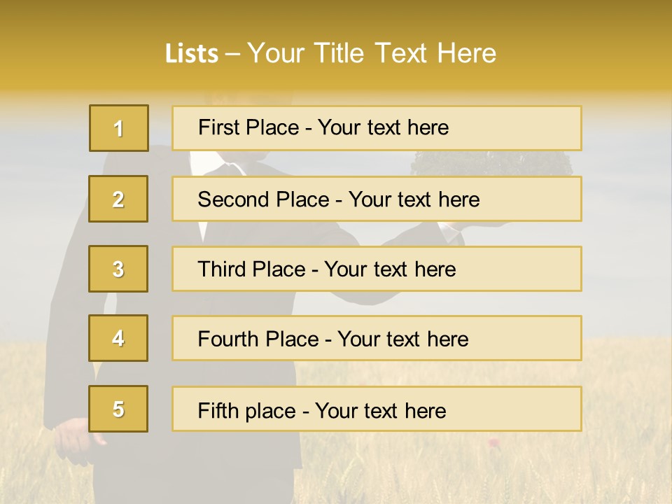Businessman Holding A Tree In The Hand - Environment Concept - Focus On The Tree PowerPoint Template