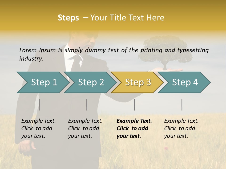 Businessman Holding A Tree In The Hand - Environment Concept - Focus On The Tree PowerPoint Template