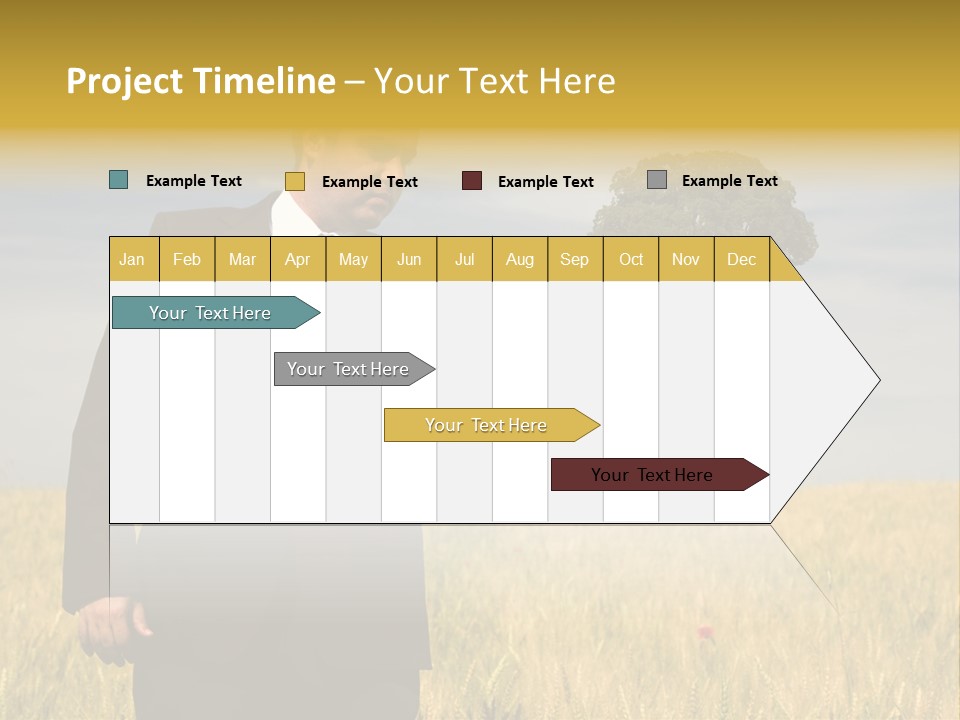 Businessman Holding A Tree In The Hand - Environment Concept - Focus On The Tree PowerPoint Template