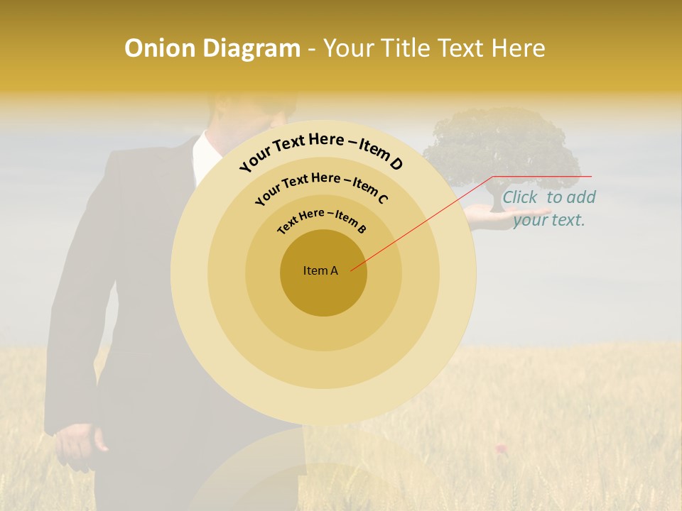 Businessman Holding A Tree In The Hand - Environment Concept - Focus On The Tree PowerPoint Template