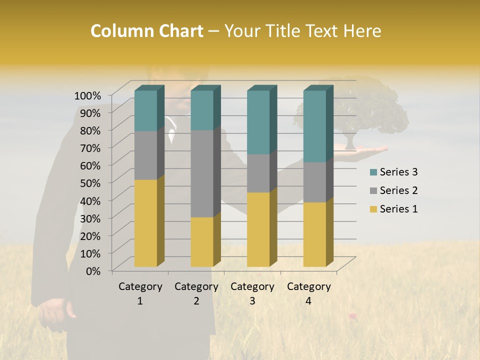 Businessman Holding A Tree In The Hand - Environment Concept - Focus On The Tree PowerPoint Template