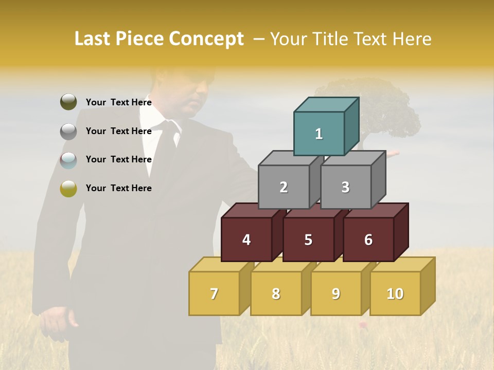 Businessman Holding A Tree In The Hand - Environment Concept - Focus On The Tree PowerPoint Template