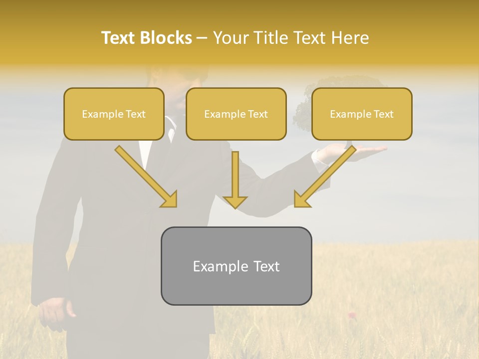 Businessman Holding A Tree In The Hand - Environment Concept - Focus On The Tree PowerPoint Template