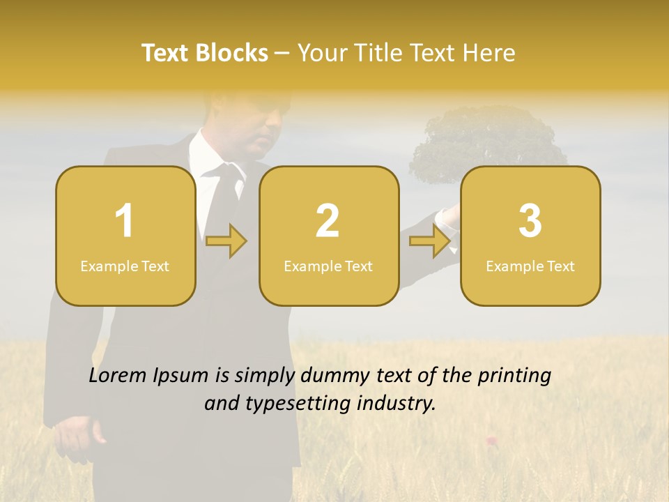 Businessman Holding A Tree In The Hand - Environment Concept - Focus On The Tree PowerPoint Template