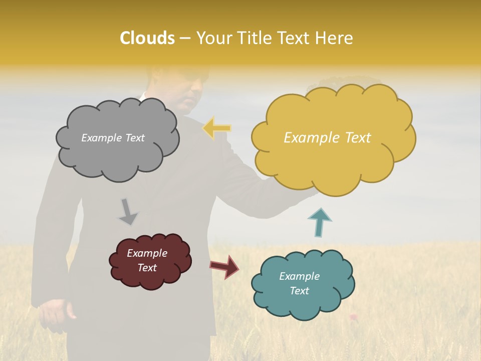 Businessman Holding A Tree In The Hand - Environment Concept - Focus On The Tree PowerPoint Template
