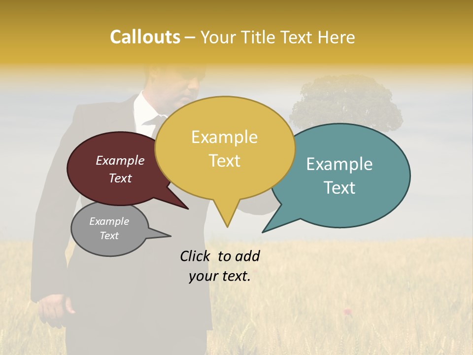 Businessman Holding A Tree In The Hand - Environment Concept - Focus On The Tree PowerPoint Template
