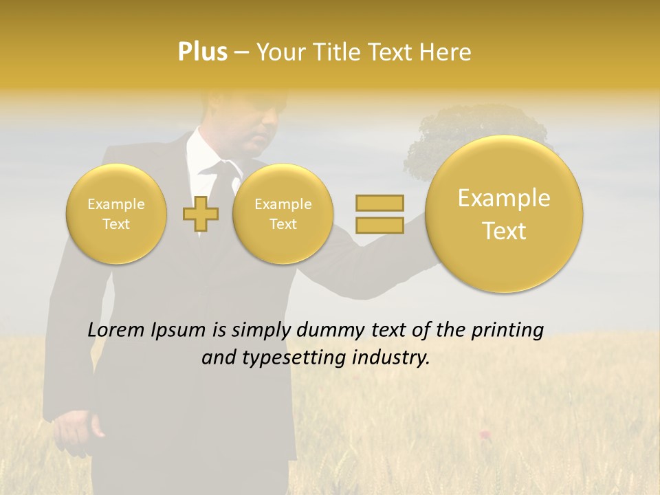 Businessman Holding A Tree In The Hand - Environment Concept - Focus On The Tree PowerPoint Template