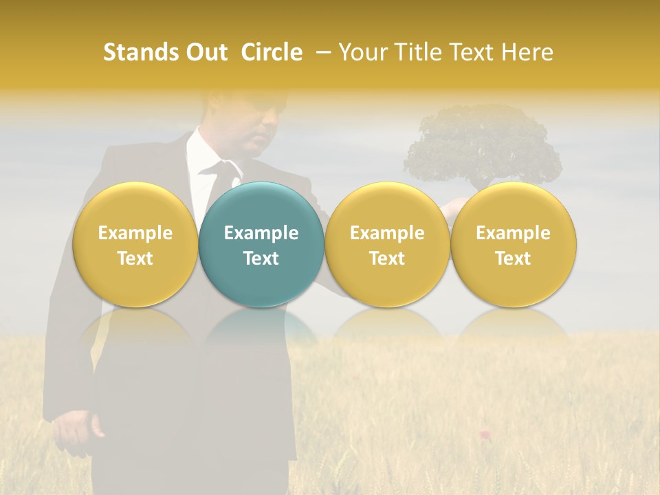 Businessman Holding A Tree In The Hand - Environment Concept - Focus On The Tree PowerPoint Template