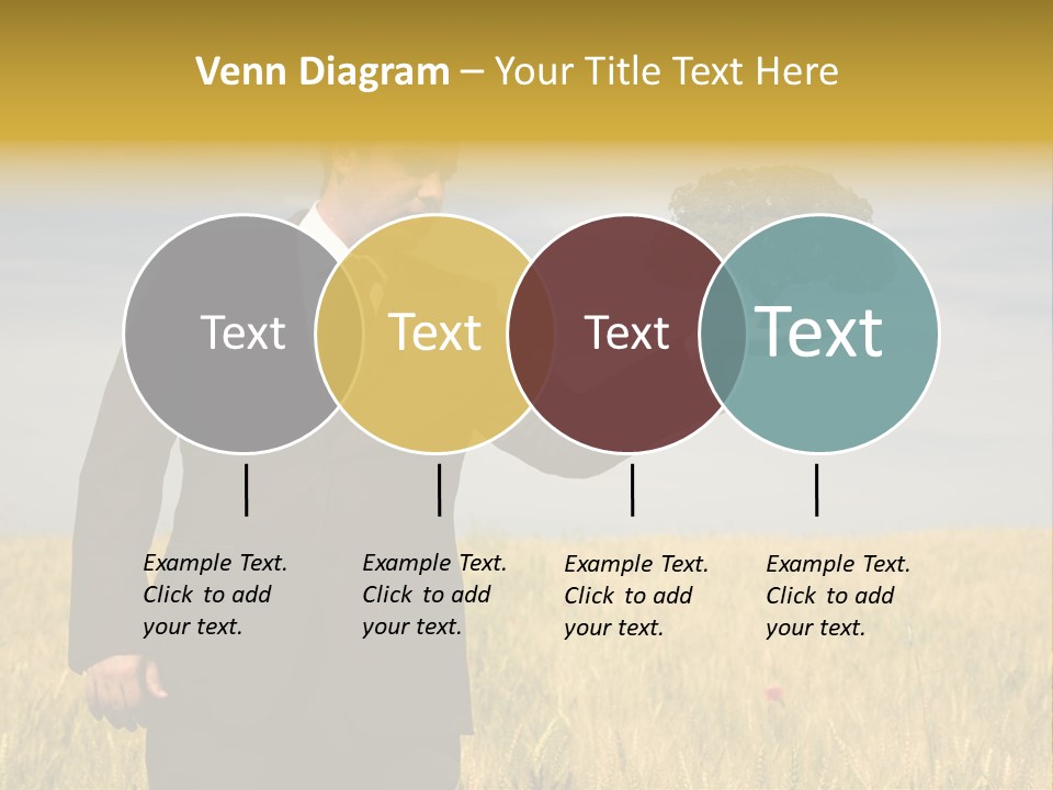 Businessman Holding A Tree In The Hand - Environment Concept - Focus On The Tree PowerPoint Template