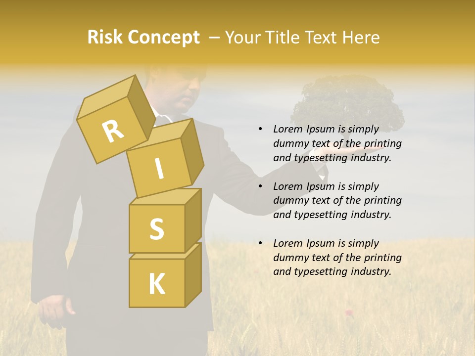 Businessman Holding A Tree In The Hand - Environment Concept - Focus On The Tree PowerPoint Template