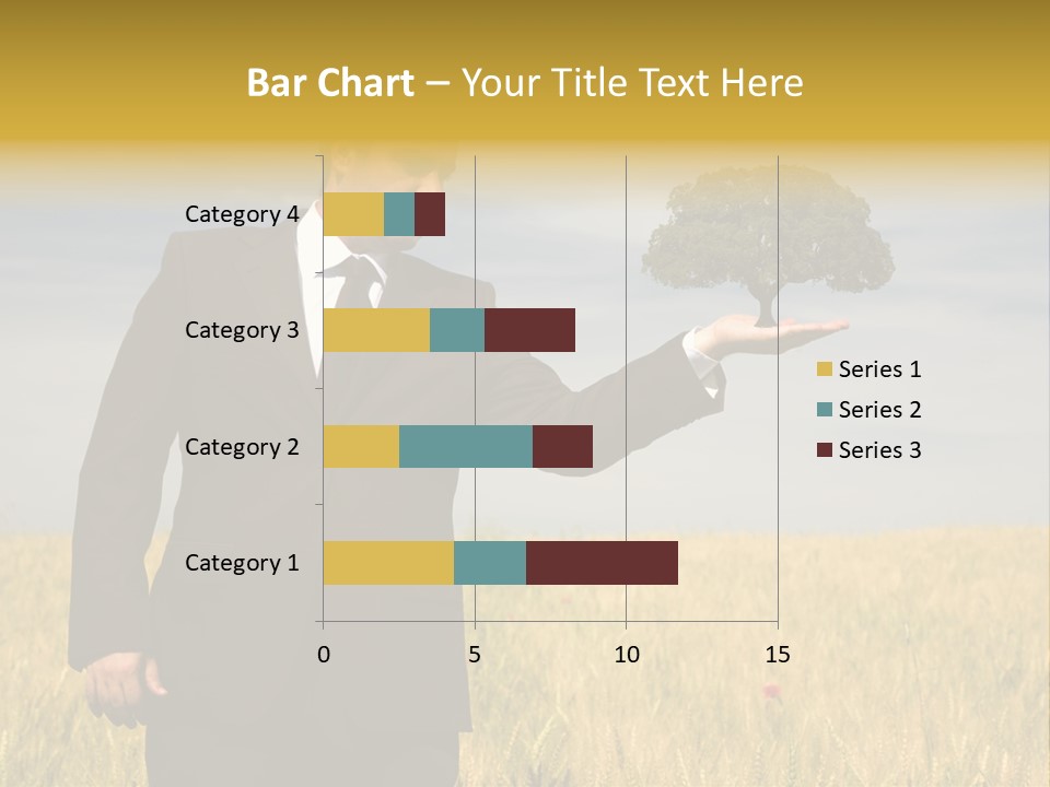 Businessman Holding A Tree In The Hand - Environment Concept - Focus On The Tree PowerPoint Template