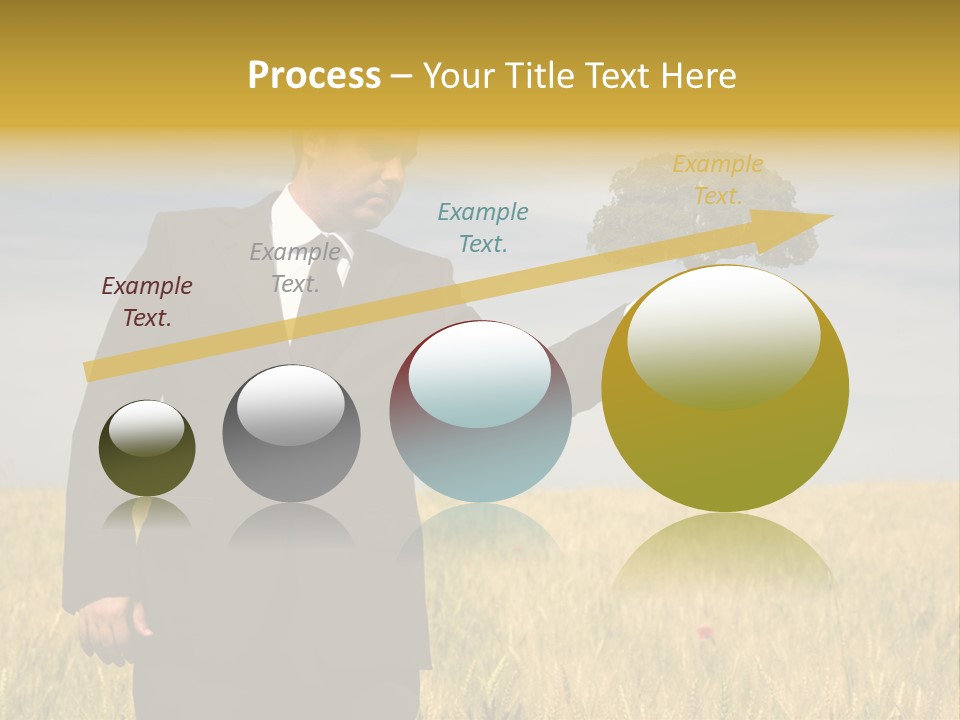 Businessman Holding A Tree In The Hand - Environment Concept - Focus On The Tree PowerPoint Template