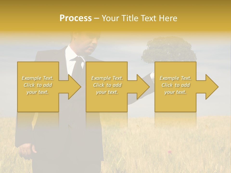 Businessman Holding A Tree In The Hand - Environment Concept - Focus On The Tree PowerPoint Template