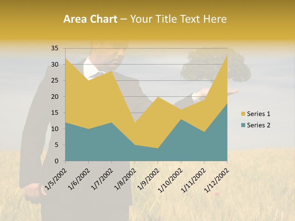 Businessman Holding A Tree In The Hand - Environment Concept - Focus On The Tree PowerPoint Template