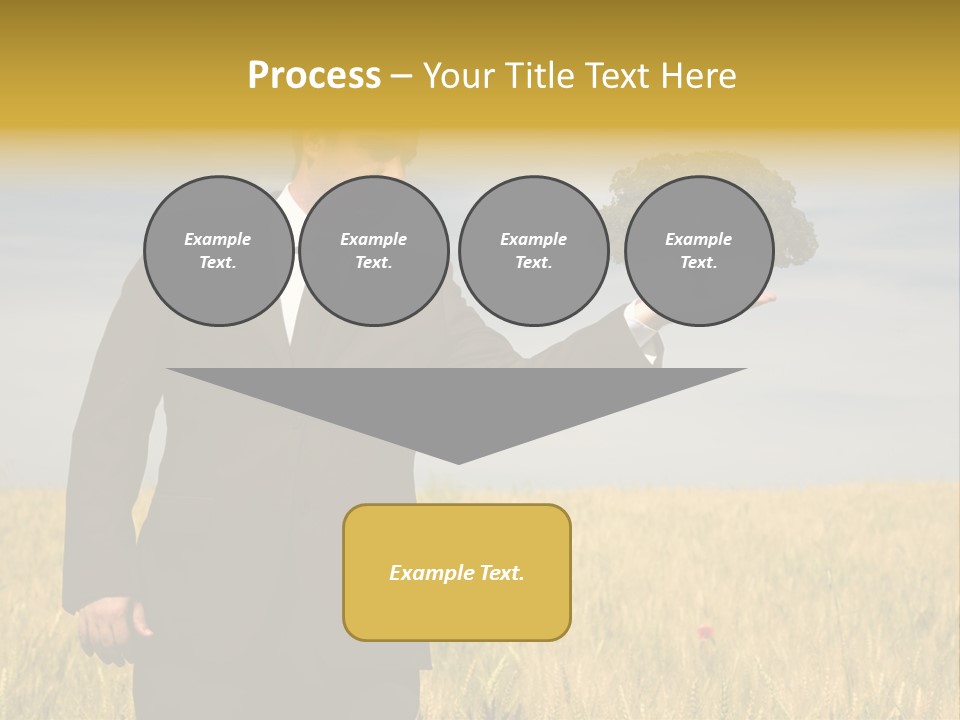 Businessman Holding A Tree In The Hand - Environment Concept - Focus On The Tree PowerPoint Template