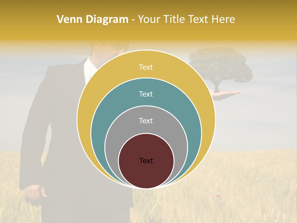 Businessman Holding A Tree In The Hand - Environment Concept - Focus On The Tree PowerPoint Template