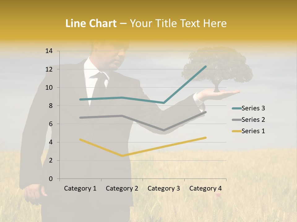Businessman Holding A Tree In The Hand - Environment Concept - Focus On The Tree PowerPoint Template