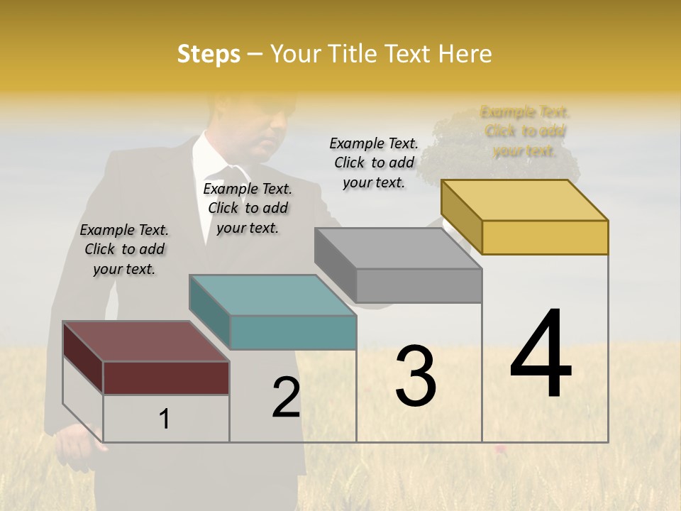 Businessman Holding A Tree In The Hand - Environment Concept - Focus On The Tree PowerPoint Template