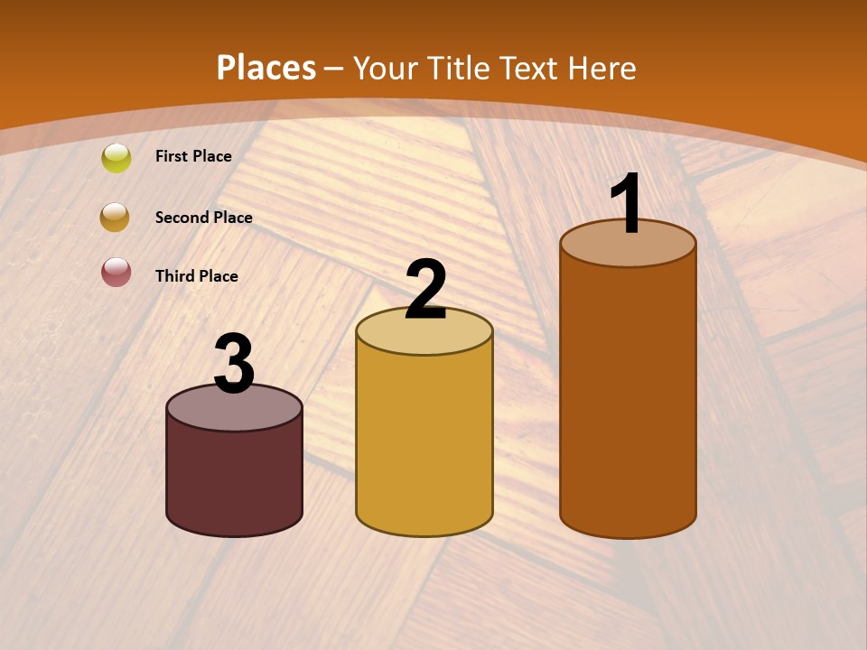 Close-Up Of Old Mitered Herringbone Flooring, Yellow PowerPoint Template