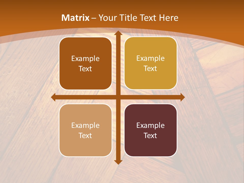 Close-Up Of Old Mitered Herringbone Flooring, Yellow PowerPoint Template