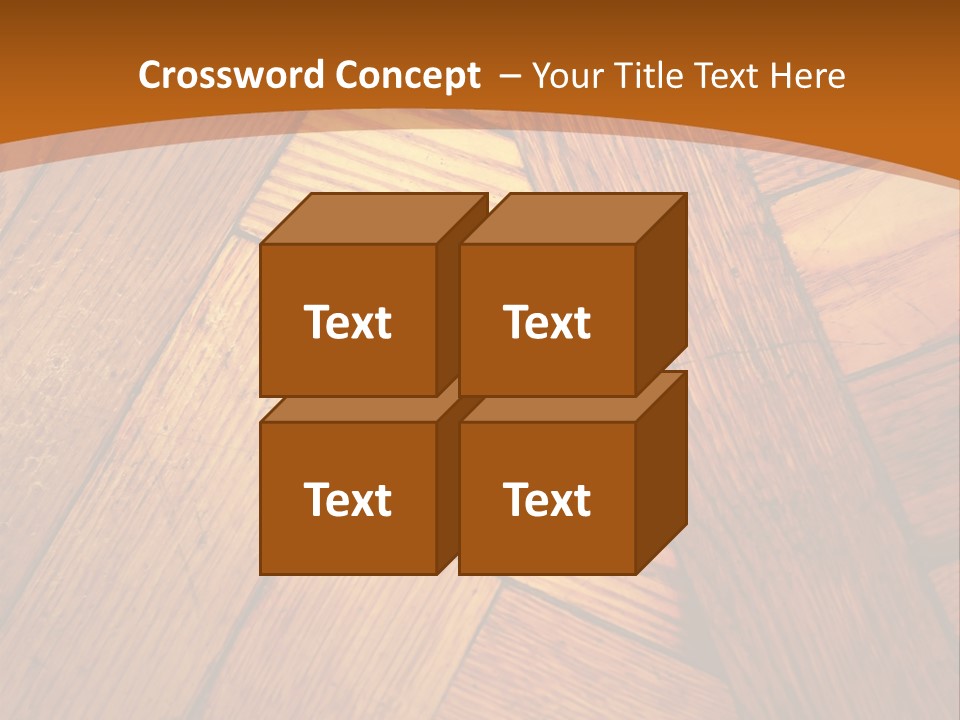 Close-Up Of Old Mitered Herringbone Flooring, Yellow PowerPoint Template
