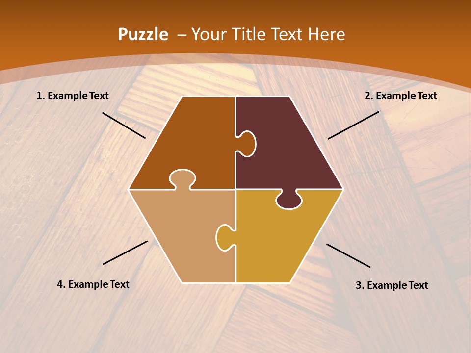 Close-Up Of Old Mitered Herringbone Flooring, Yellow PowerPoint Template