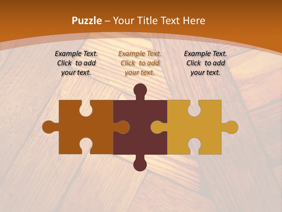 Close-Up Of Old Mitered Herringbone Flooring, Yellow PowerPoint Template