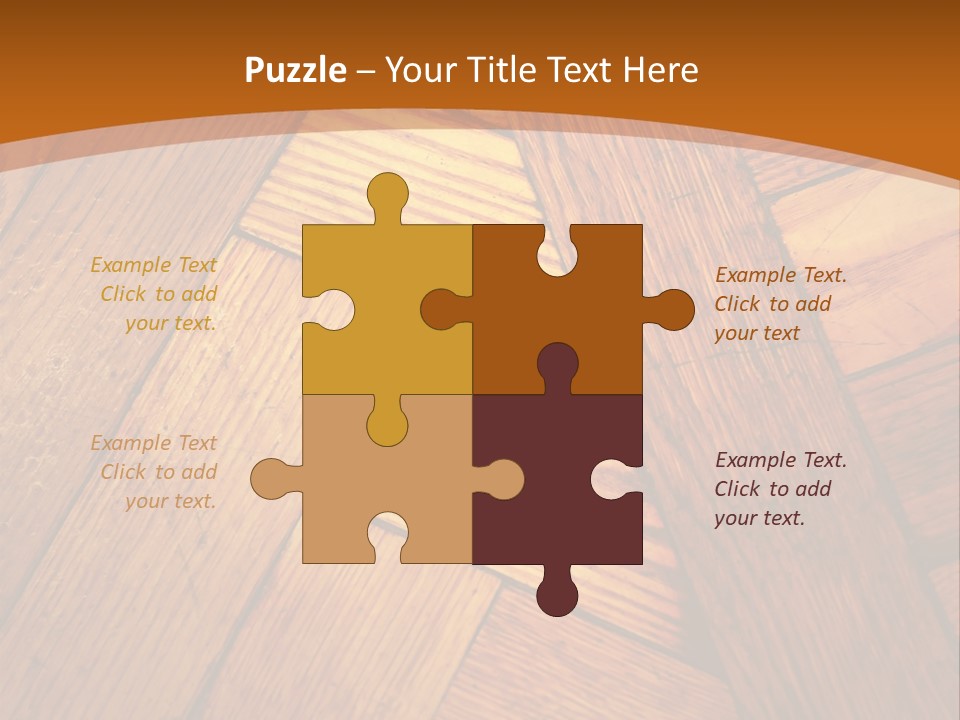 Close-Up Of Old Mitered Herringbone Flooring, Yellow PowerPoint Template