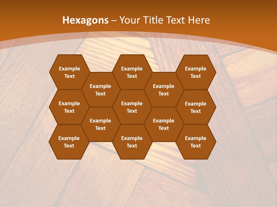 Close-Up Of Old Mitered Herringbone Flooring, Yellow PowerPoint Template